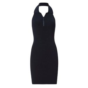 Designers Remix Halter Dress Charlotte Eskildsen Megan Bodycon Knit XS in Navy